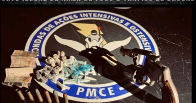 Raio prende pessoas com arma de fogo e drogas, em Ararendá-CE